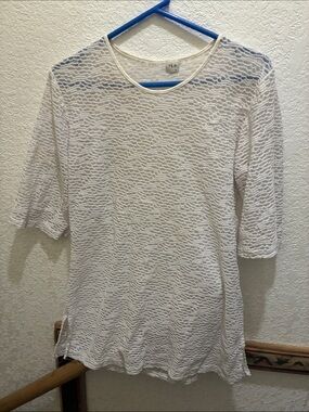 VLD white crinkle blouse Small